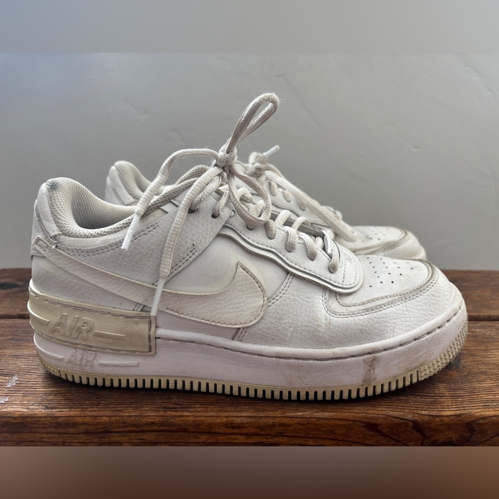 Nike Air Force 1 All White Women's 9 Low Top Streetwear Sneakers Y2K  Broken-In